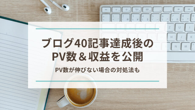 ブログ40記事達成後のPV数と収益